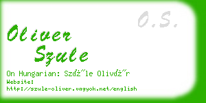 oliver szule business card